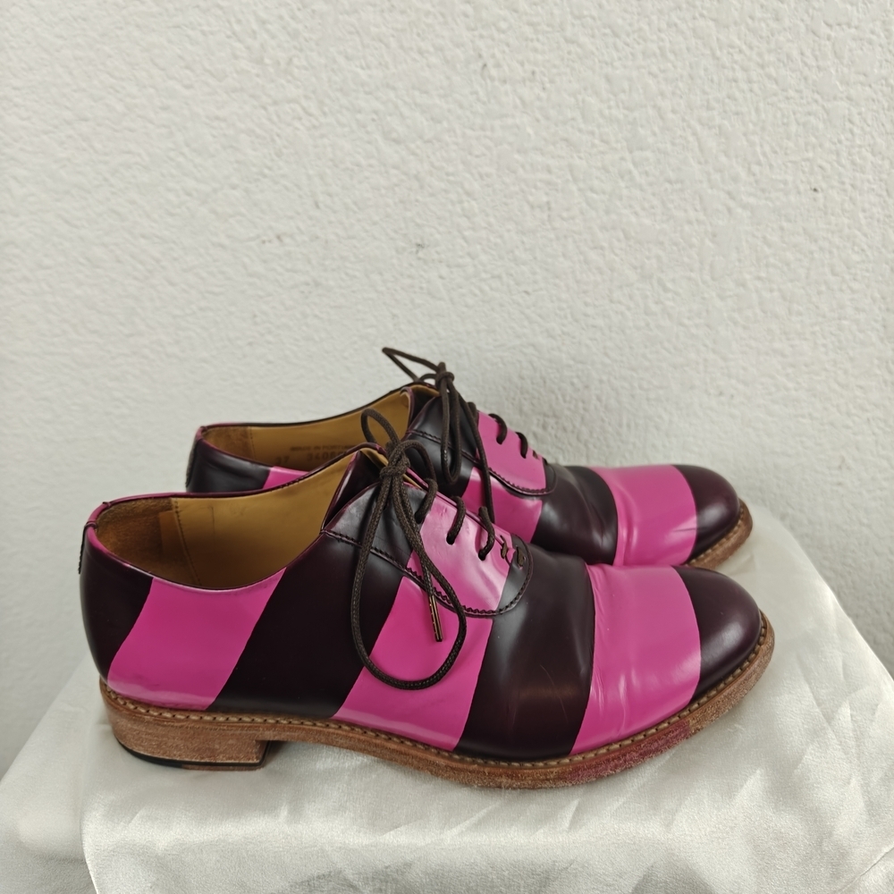 The Office of Angela Scott Colorblock Leather Oxford Shoes Sz 37 (US 6.5) Preppy - Picture 3 of 16